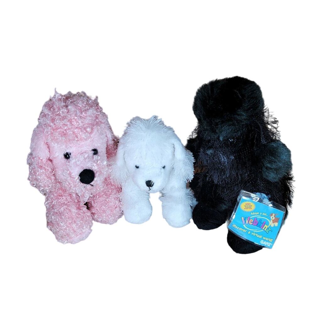 GANZ Poodle Puppy Dog Plush Trio Webkinz and Lil Kinz ONE CODE / TWO NO CODE